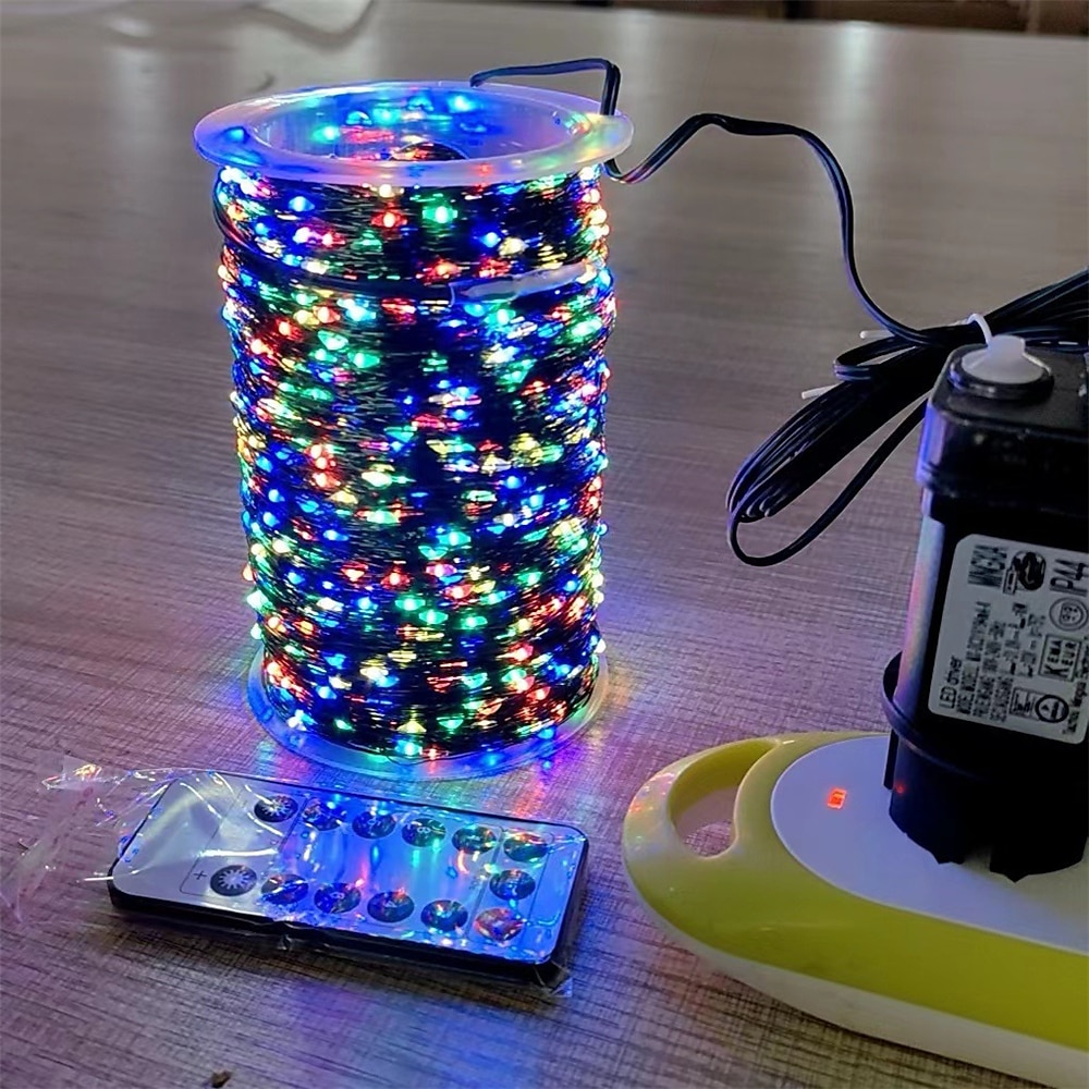 30m 50m 100M Fényfüzérek 300  500  1000 LED 2835 SMD 1 13Keys távirányító 1set Meleg fehér RGB Fehér Rézhuzalos lámpák Ünnepi fények Parti Szabadság Esküvő 220-240 V 2025 - $25.99 –P6