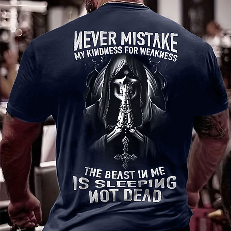 2026年 男性用 スカル Tシャツ 半袖 Tシャツ クルーネック シャツ スポーツ クラシック カジュアル スポーツ・アウトドア 祝日 お出かけ ブラック ルビーレッド アーミーグリーン 夏 衣類 S M L XL XXL XXXL  コレクション – $20.99 –P3