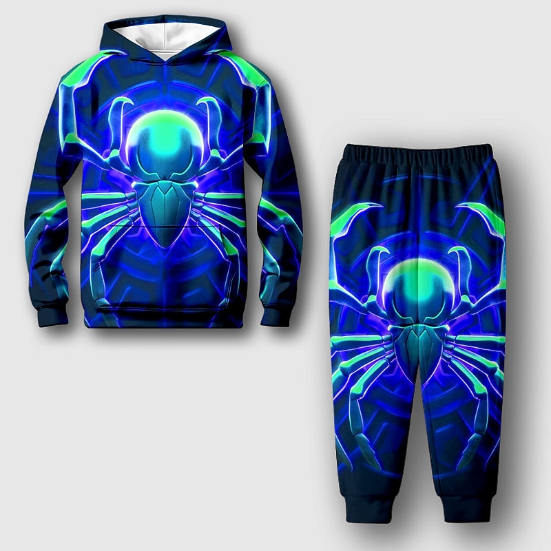 Pojkar 3D SPIDER Huvtröja & träningsbyxor Set Set Långärmad 3d-utskrivning Höst Vinter Aktiv Mode Häftig Barn 3-12 år Utomhus Semester Gata Normal 2025 - $26.99 –P4