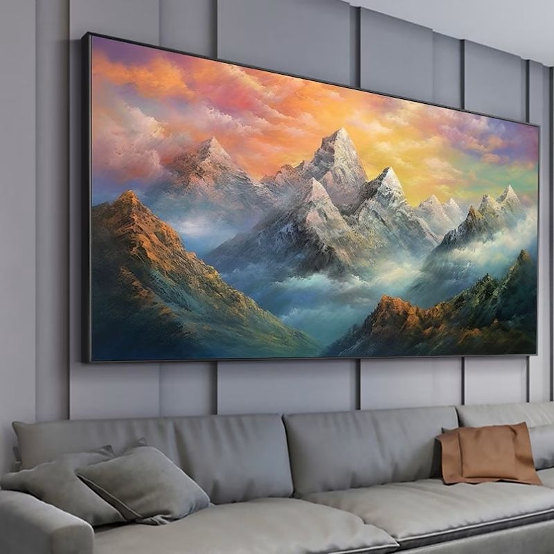Handmade Hand Painted Oil Painting Wall Art  Large Size Contemporary Golden Mountains Home Decoration Decor Rolled Canvas No Frame Unstretched 2025 - $100.99 –P19