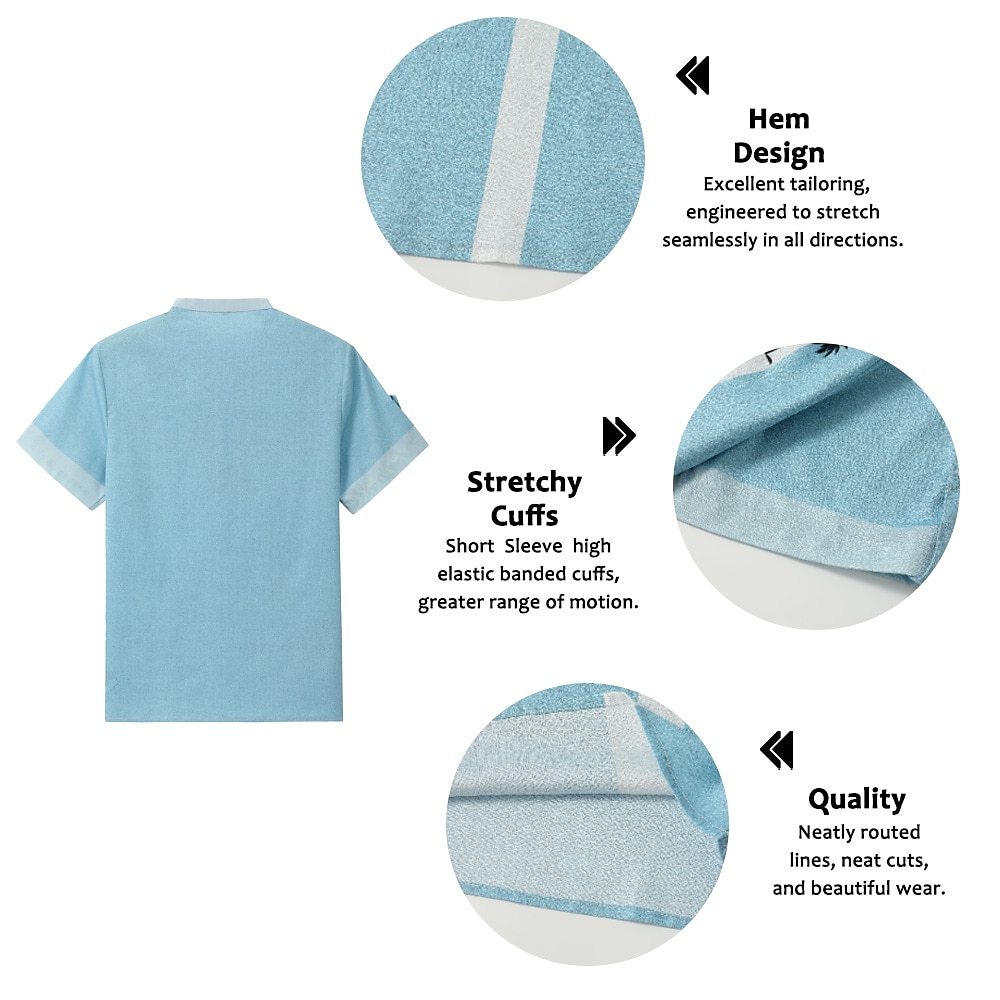 Herren Hemd leinenhemd Strandhemd Kokosnussbaum Outdoor Urlaub Hellgrün Marineblau Blau Braun Kurzarm Ständer Sommer Frühling Bekleidung Bedruckt 2025 - $29.99 –P2