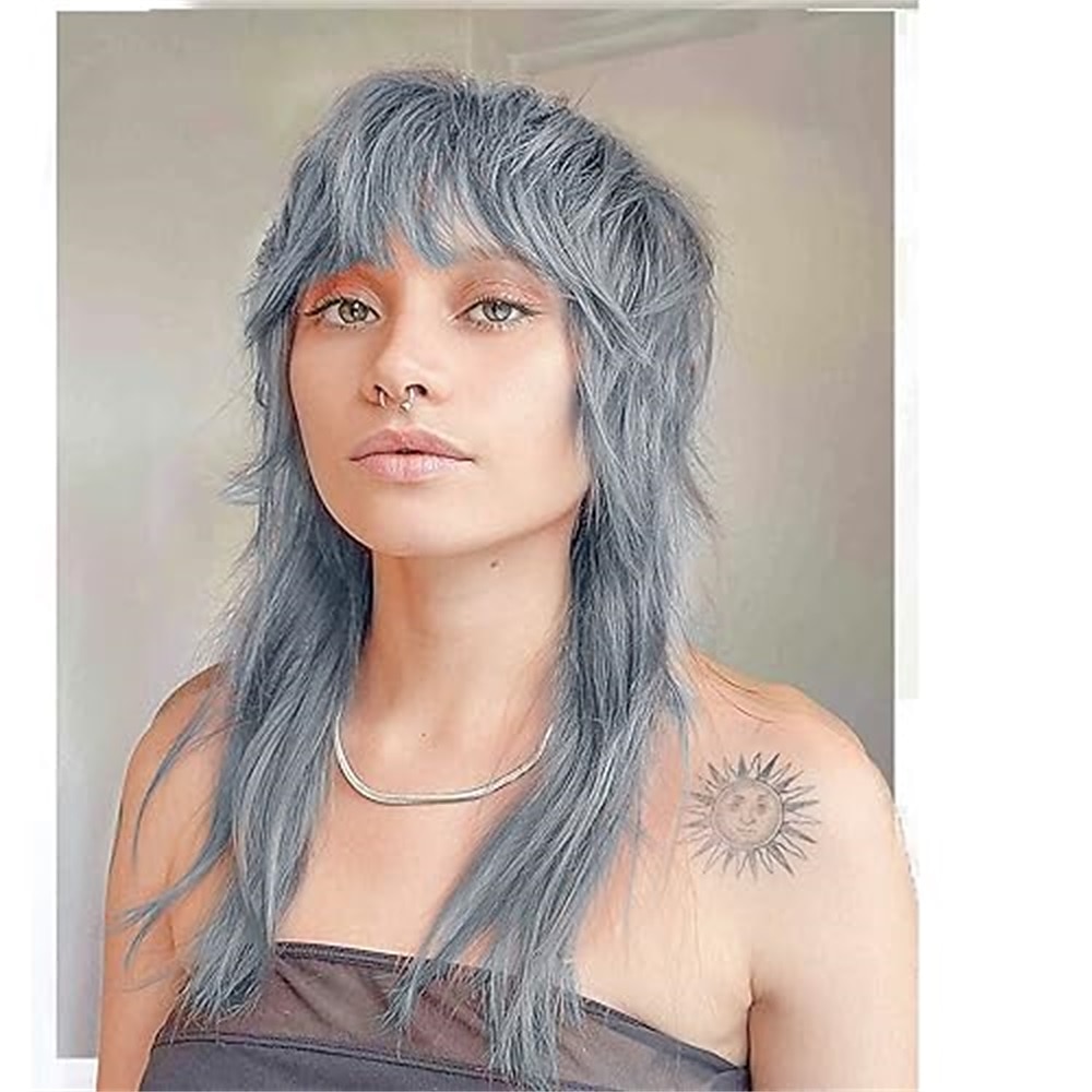 perruque mulet courte et hirsute moderne pour femme perruque mulet des années 80 perruque coupe lutin avec frange perruques synthétiques naturelles de remplacement de cheveux blonds avec reflets de 2025 ? CAD $19.99 –P7