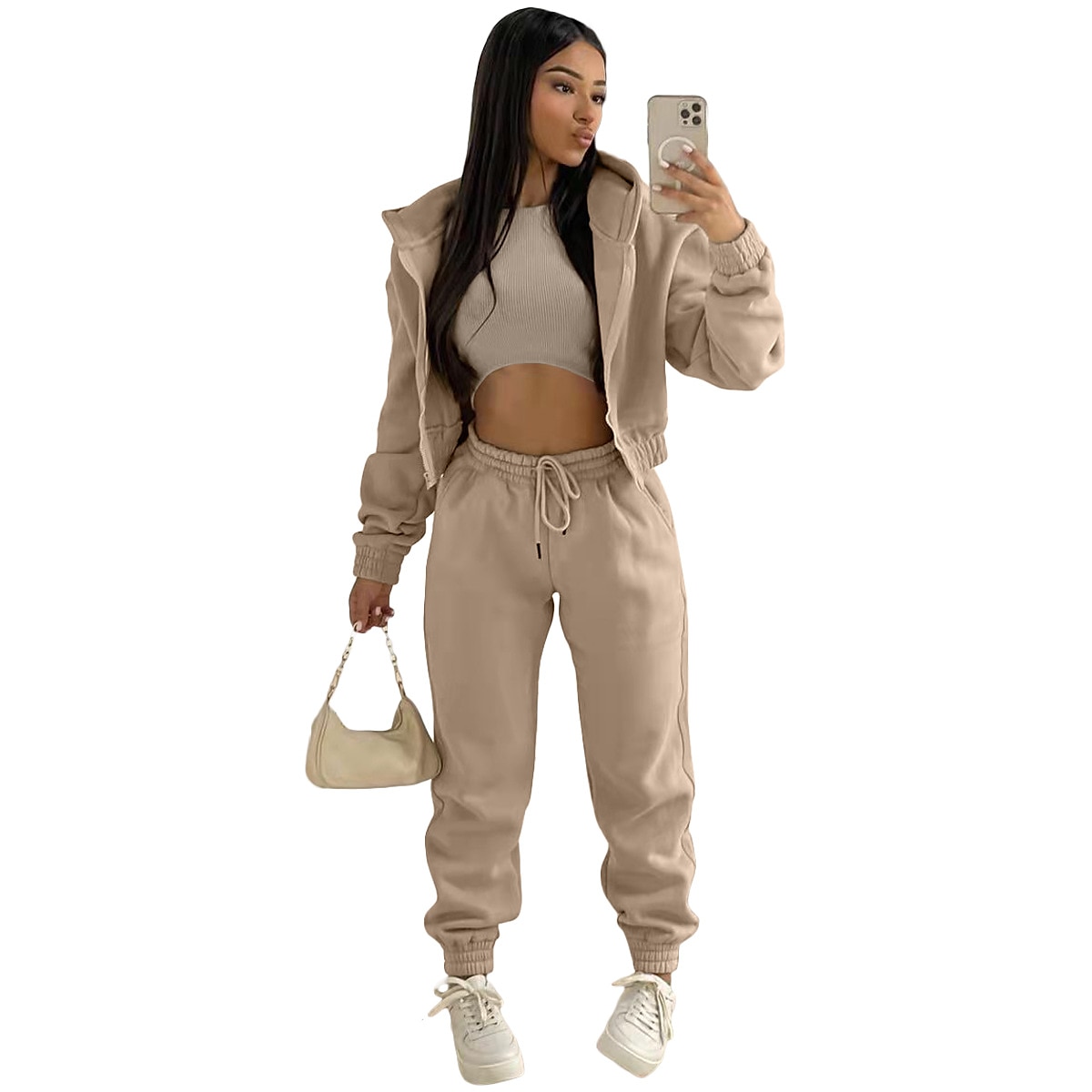 Kapuzenshirt Weste Pullover Glatt Grafik Für Damen Erwachsene Heißprägen Strasse Casual 2025 - $27.99 –P9
