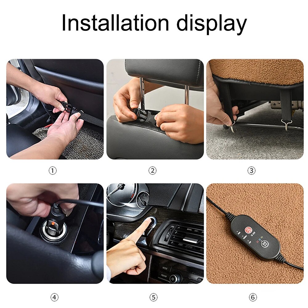 12V Heated Car Seat Cushion Imitation Cashmere Car Seat Heater Winter Warmer Seat Heating Universal Car Heating Pads 2025 - $41.99 –P19