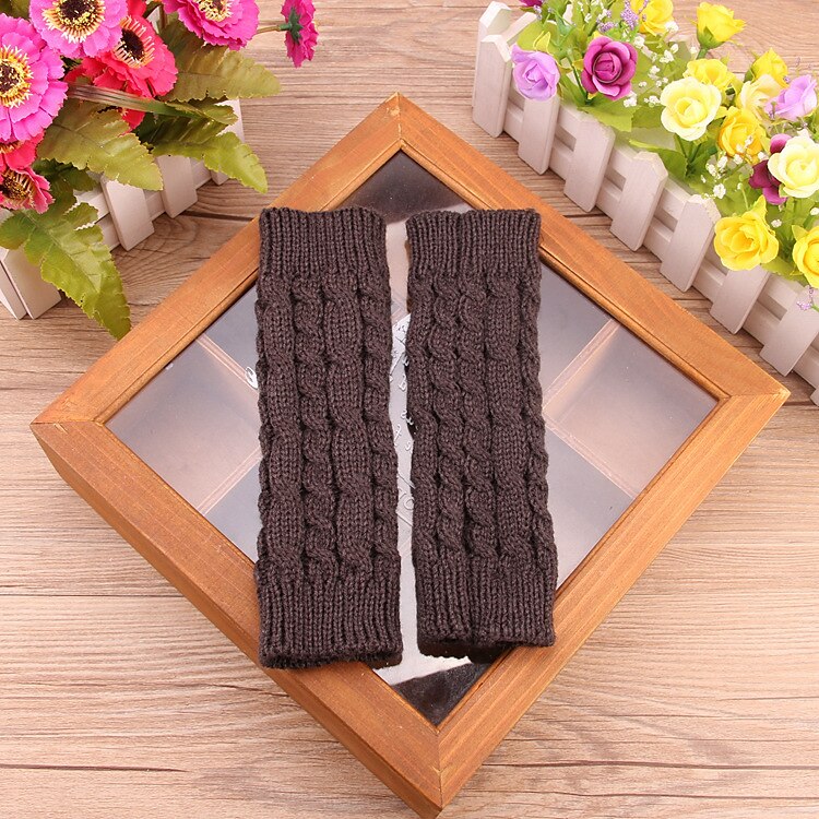 Monochrome Knitted Gloves Short Half Finger Warm Gloves Elastic Fingerless Touch Screen Fall Winter Gloves 2025 - $4.99 –P2