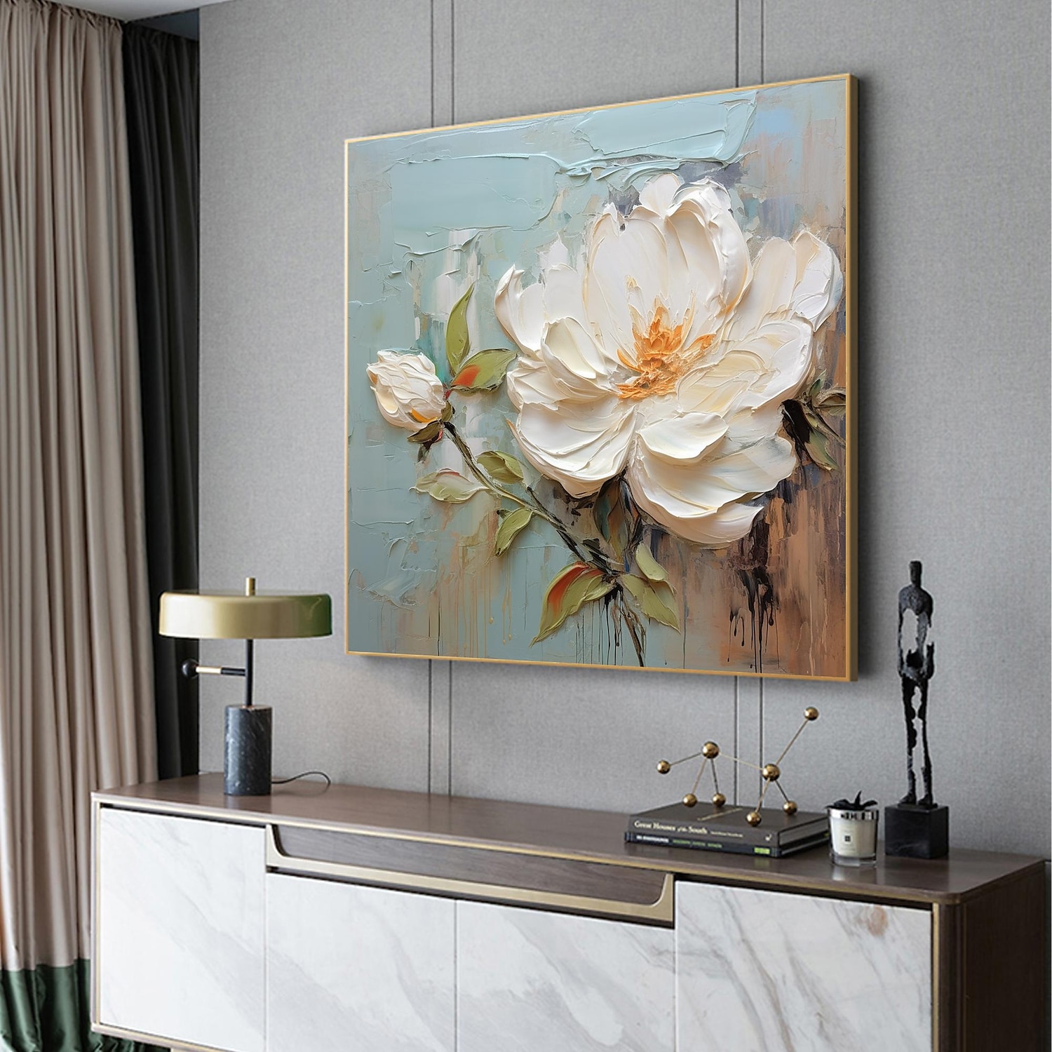 Handgefertigtes Ölgemälde auf Leinwand, Wandkunst-Dekor, originales Blumengemälde in voller Größe für die Inneneinrichtung mit gespanntem Rahmen, ohne Innenrahmen-Gemälde 2025 - $170.99 –P10