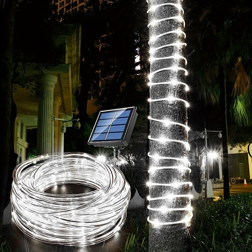1 paquet de guirlandes lumineuses solaires à LED étanches pour l'extérieur, guirlande lumineuse de jardin féerique, décoration de fête de mariage d'Halloween de Noël en plein air, 7 m-50 LED / 12 m-100 LED / 20 m-200 LED / 30 m-300 LED de 2025 ? $12.99 –P6