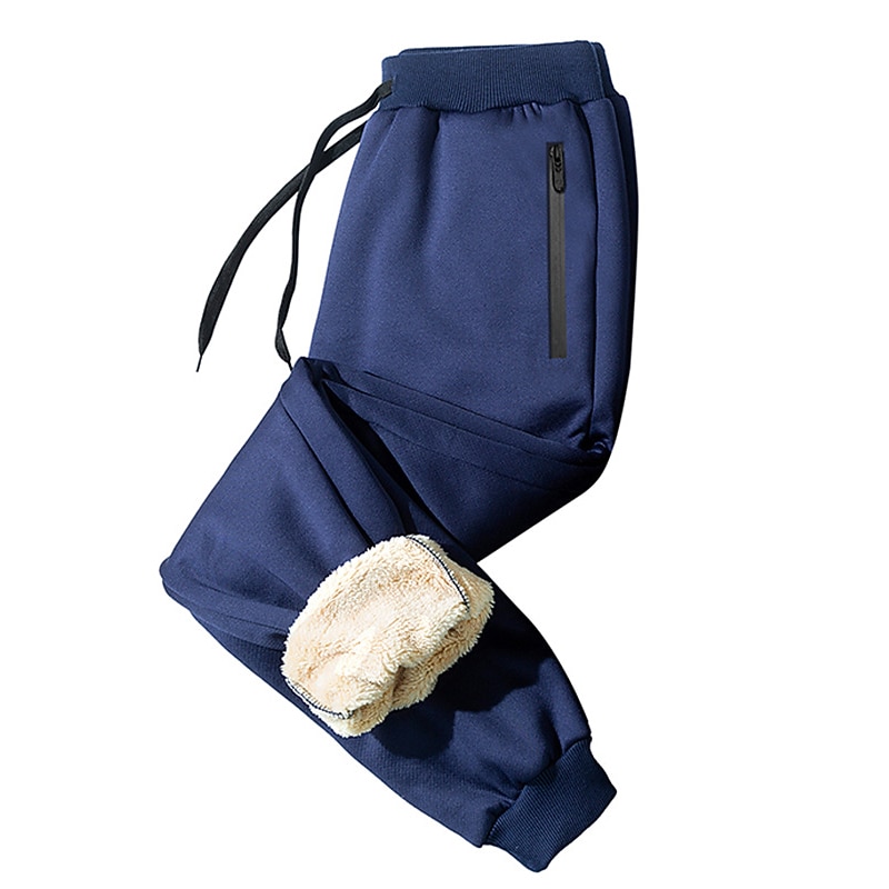 Hombre Sherpa Pantalones de lana Pantalones de Deporte Pantalón Jogger Bolsillo Correa Cintura elástica Plano Comodidad Transpirable Exterior Diario Noche Moda Casual Negro Azul Piscina 2026 - $25.99 –P4
