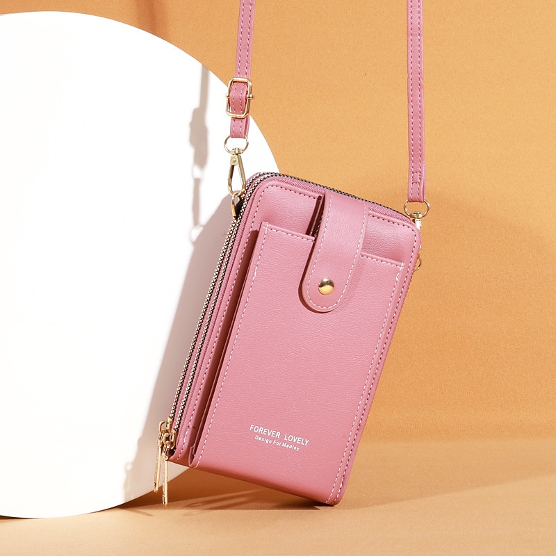 Dámské Crossbody kabelka Taška přes rameno Brašna na mobilní telefon PU kůže Denní Dovolená Cestování Zip Velká kapacita Voděodolný Lehká váha Pevná barva Tmavě růžová Vínově rudá Lotosový kořen 2026 - $24.99 –P3