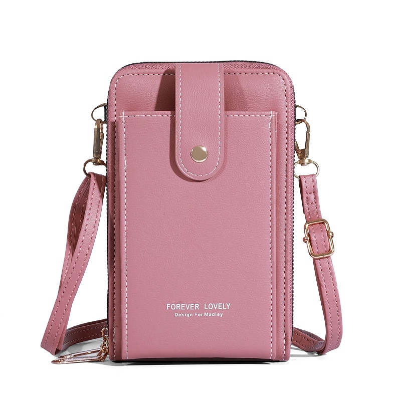 Dámské Crossbody kabelka Taška přes rameno Brašna na mobilní telefon PU kůže Denní Dovolená Cestování Zip Velká kapacita Voděodolný Lehká váha Pevná barva Tmavě růžová Vínově rudá Lotosový kořen 2026 - $24.99 –P12