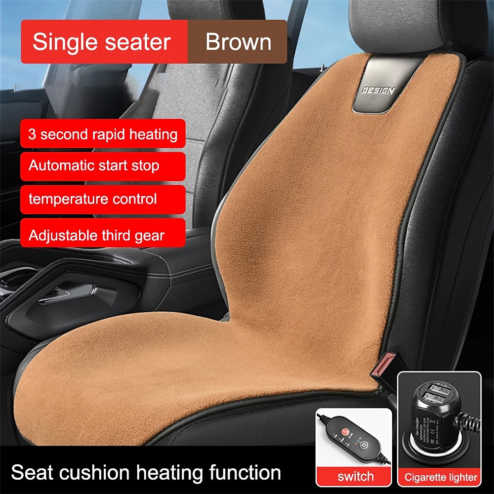 12V Heated Car Seat Cushion Imitation Cashmere Car Seat Heater Winter Warmer Seat Heating Universal Car Heating Pads 2025 - $41.99 –P9