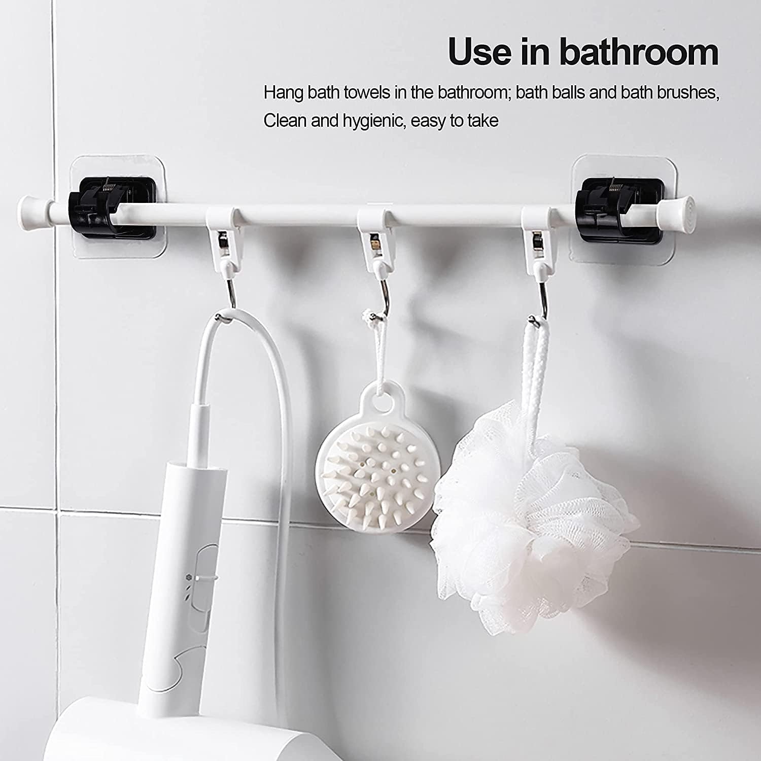 4Pcs Self Adhesive Curtain Rod Bracket Punch-free Curtain Rod Clips Nail-Free Hook Adjustable Shower Curtain Rod Hanging Holder 2025 - $8.99 –P3