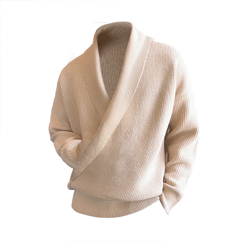 Herren Pullover Strickpullover Gerippt Stricken Standard Strick Glatt V Ausschnitt warm halten Moderne zeitgenössische Freizeitskleidung Ausgehen Bekleidung Herbst Winter Schwarz Weiß M L XL 2025 - $38.99 –P4