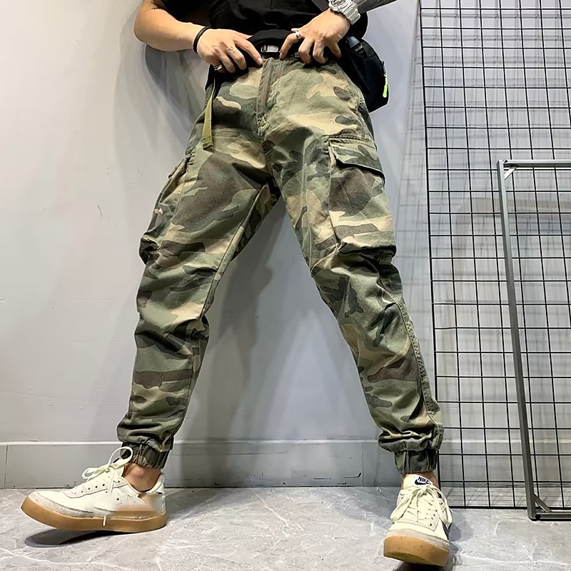 Per uomo Pantaloni cargo Pantaloni mimetici Tasche Mimetico Comfort Traspirante Esterno Giornaliero Per uscire Di tendenza Informale Verde militare Verde del 2026 a $29.99 –P6