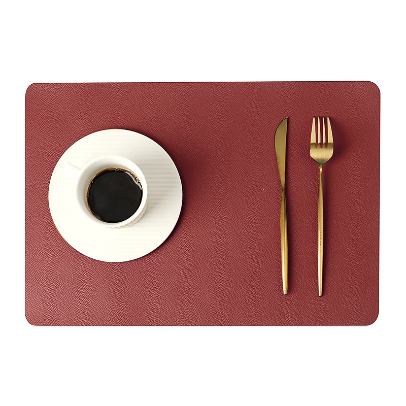 vinyl dekkematte vanntett pu lær varmebestandig spisebord bord bord plate matte juledekor høst kjøkken bord matter innendørs utendørs 2025 - $7.99 –P9