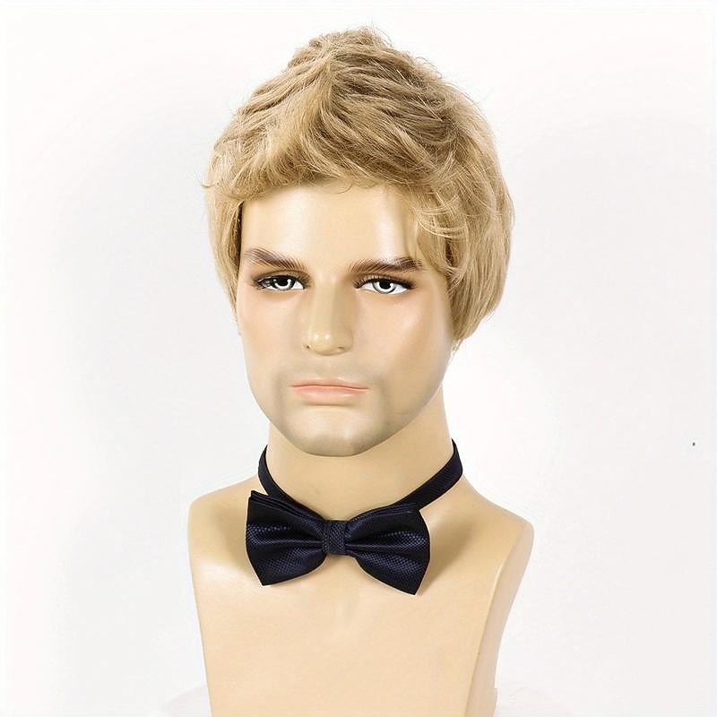 korta peruker för män 6 tum korta mörkbruna peruker syntetiska raka lager peruker för dagliga cosplay-kostymer 2025 - $23.99 –P8