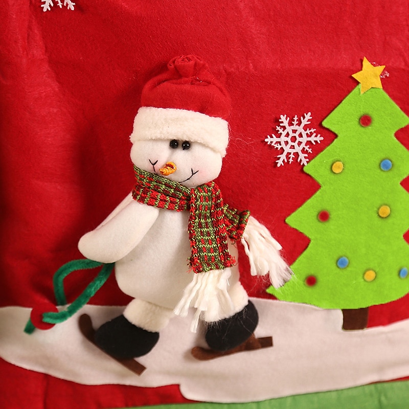 1 ks dárky dárky potah na opěradlo židle do jídelny, santa claus sněhulák sob potah na jídelní židle, potah na židle do kuchyně výzdoba hotelové dovolené 2025 - $12.49 –P7