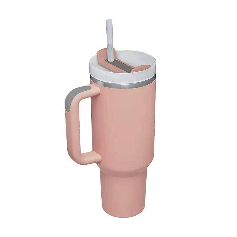 bicchiere estivo con manico da 40 once e coperchio di paglia, bottiglia d'acqua in acciaio inossidabile 304, bicchieri da viaggio isolati con tazza ghiacciata per tè e caffè regalo, tazza per auto di grande capacità con cannuccia del 2025 a $32.99 –P3