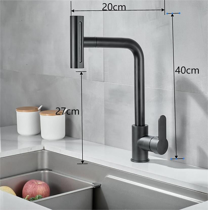 Waterfall Kitchen Faucet, 2023 Latest Centerset Faucet for Kitchen Sink, 3 in 1 Multi-functional Single Handle One Hole Pull out Cylinder Spout Kitchen Taps, Ceramic Valve Insides 2025 - $121.99 –P1