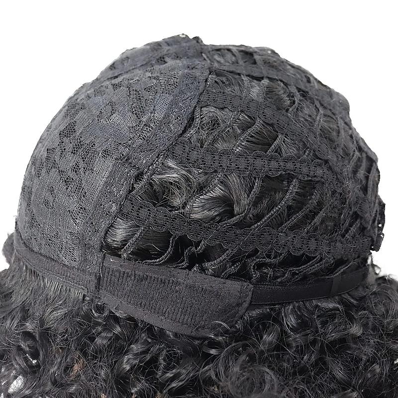 Black 14 Inch Afro Curly Kinky Hair Wigs With Side Bangs For Women Synthetic Fiber Kinky Curly Wigs Natural Looking Hair Wigs 2025 - $20.99 –P5