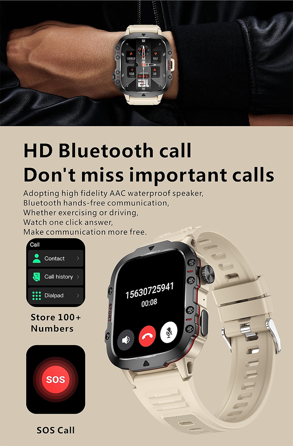 iMosi QX11 Smart Watch 1.96 inch Smartwatch Fitness Running Watch Bluetooth Pedometer Call Reminder Activity Tracker Compatible with Android iOS Women Men Hands-Free Calls Waterproof Media Control 2025 - $48.99 –P5
