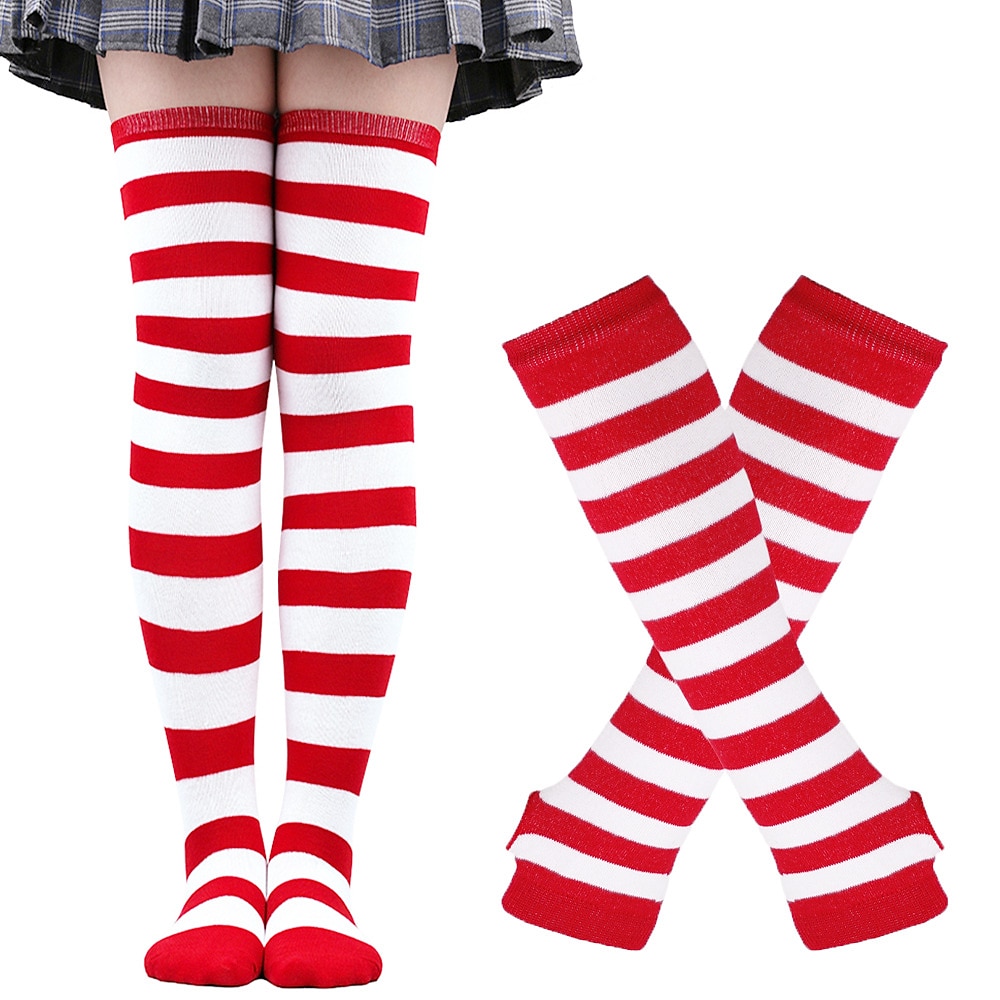 Calcetines hasta rodilla Calcetines de Navidad Mujer Navidad Carnaval Mardi Gras Nochebuena Retro Antiguo Guantes Calcetines 2025 - $15.49 –P17