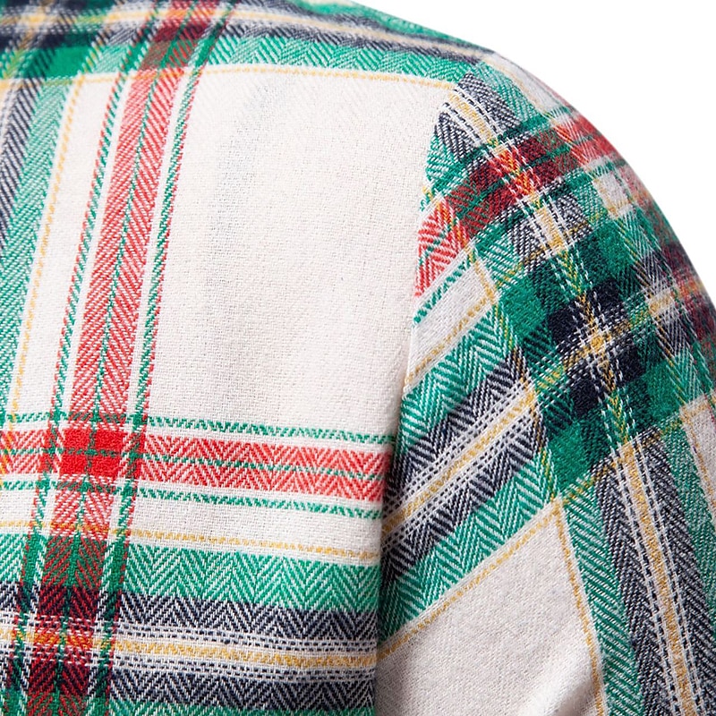 Herr Skjorta Casual skjorta Rutiga skjortor Svart Rodnande Rosa Rubinrött Blå Mörkgrön Långärmad Rutig Kavajslag Semester Gata Grundläggande Kläder Bomull Bomullsblandning Mode Fritid 2025 - $36.99 –P16
