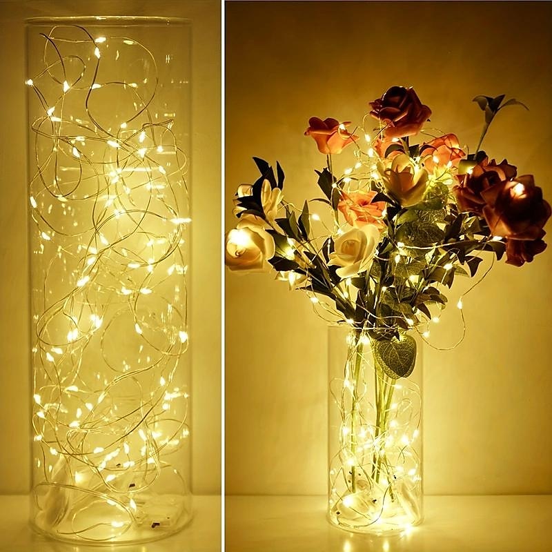 1 τεμ led νεραϊδόφωτα, με μπαταρία cr2032, αδιάβροχα φώτα από χάλκινο σύρμα, 7 ποδών 20 led φώτα κορδόνι, για diy γαμήλιο κοιτώνα, κρεβατοκάμαρα, Χριστούγεννα, απόκριες, πάρτι 2025 - $7.99 –P4