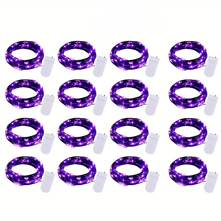 elegante festa di ricevimento di nozze 16 confezioni luci fatate a led a batteria luci a stringa filo d'argento impermeabile 7 piedi 20 led lucciola luci stellate lunari per fai da te festa di nozze del 2025 a $31.99 –P9
