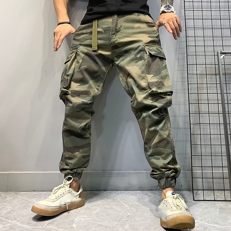 Per uomo Pantaloni cargo Pantaloni mimetici Tasche Mimetico Comfort Traspirante Esterno Giornaliero Per uscire Di tendenza Informale Verde militare Verde del 2026 a $29.99 –P9