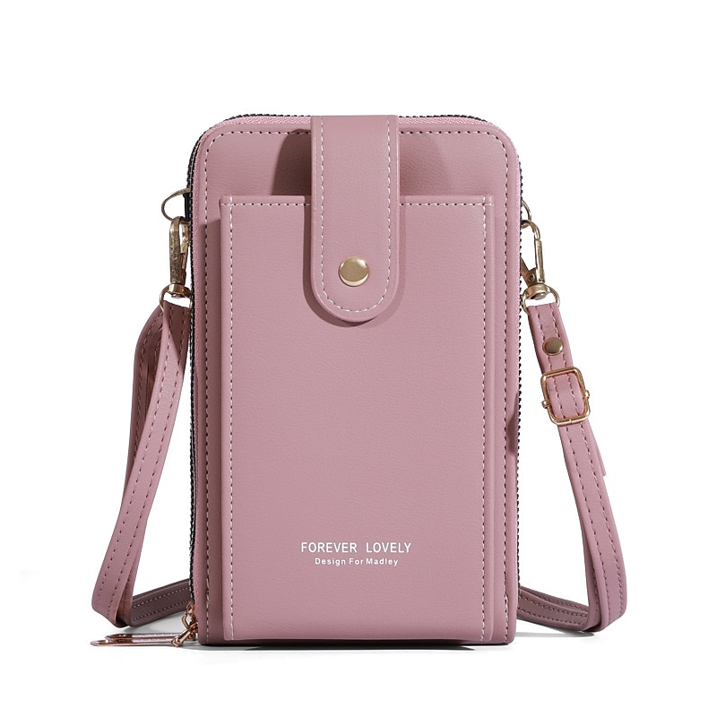 Dámské Crossbody kabelka Taška přes rameno Brašna na mobilní telefon PU kůže Denní Dovolená Cestování Zip Velká kapacita Voděodolný Lehká váha Pevná barva Tmavě růžová Vínově rudá Lotosový kořen 2026 - $24.99 –P13
