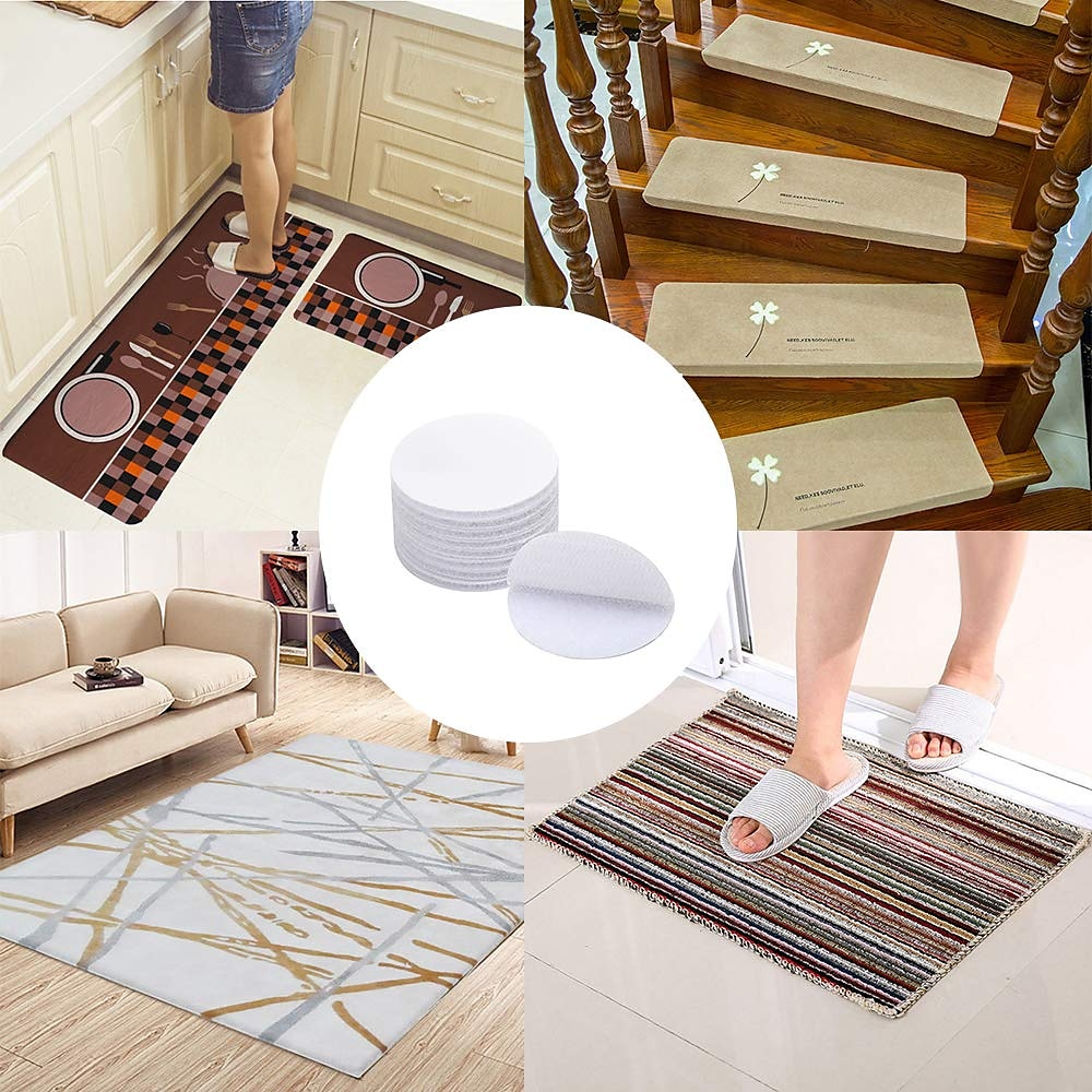 20 pares de pegatinas autoadhesivas fuertes de 60mm, gancho de nailon, pegatinas de puntos, cinta adhesiva para sábanas, sofá, alfombra, alfombra antideslizante 2025 - $11.49 –P9