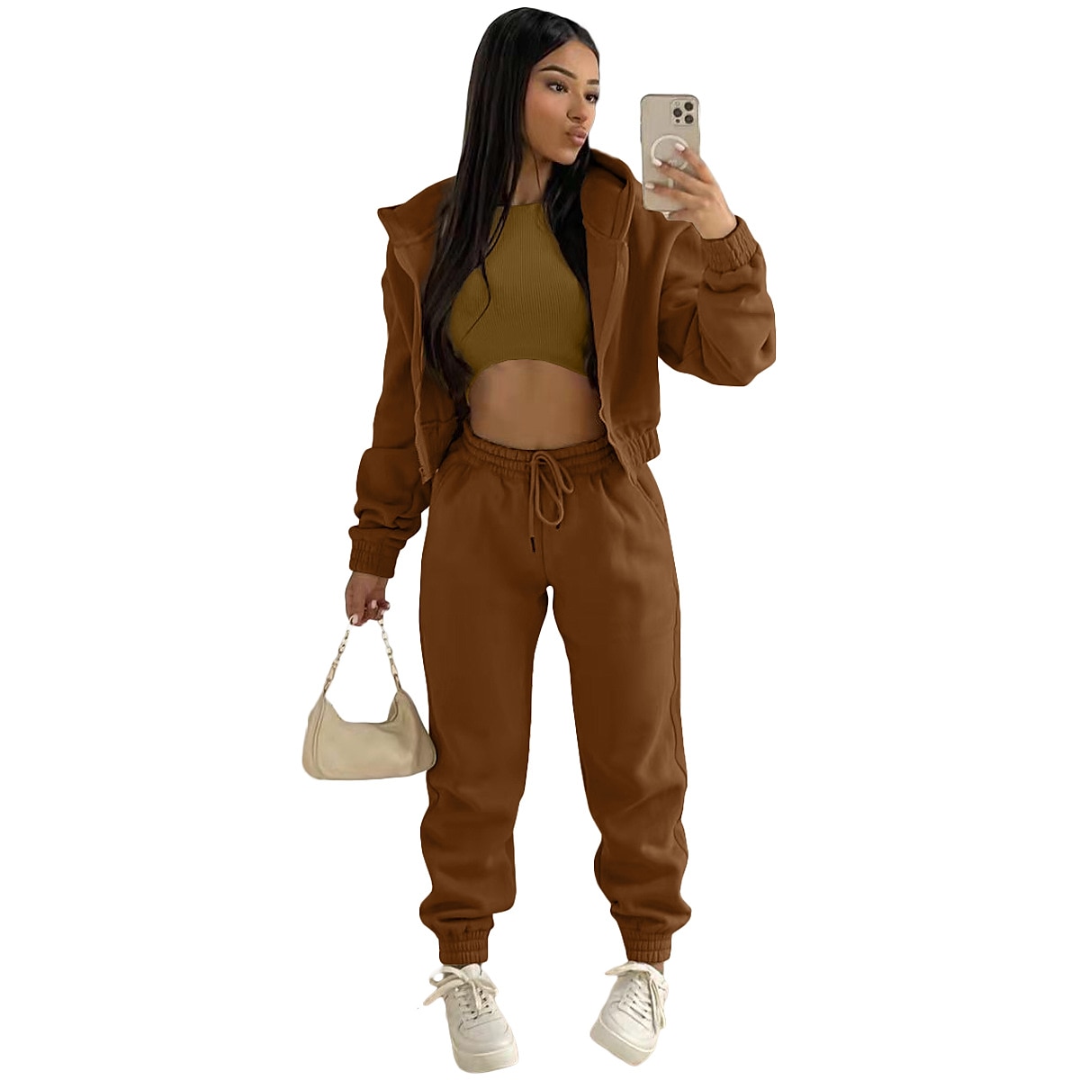 Kapuzenshirt Weste Pullover Glatt Grafik Für Damen Erwachsene Heißprägen Strasse Casual 2025 - $27.99 –P10