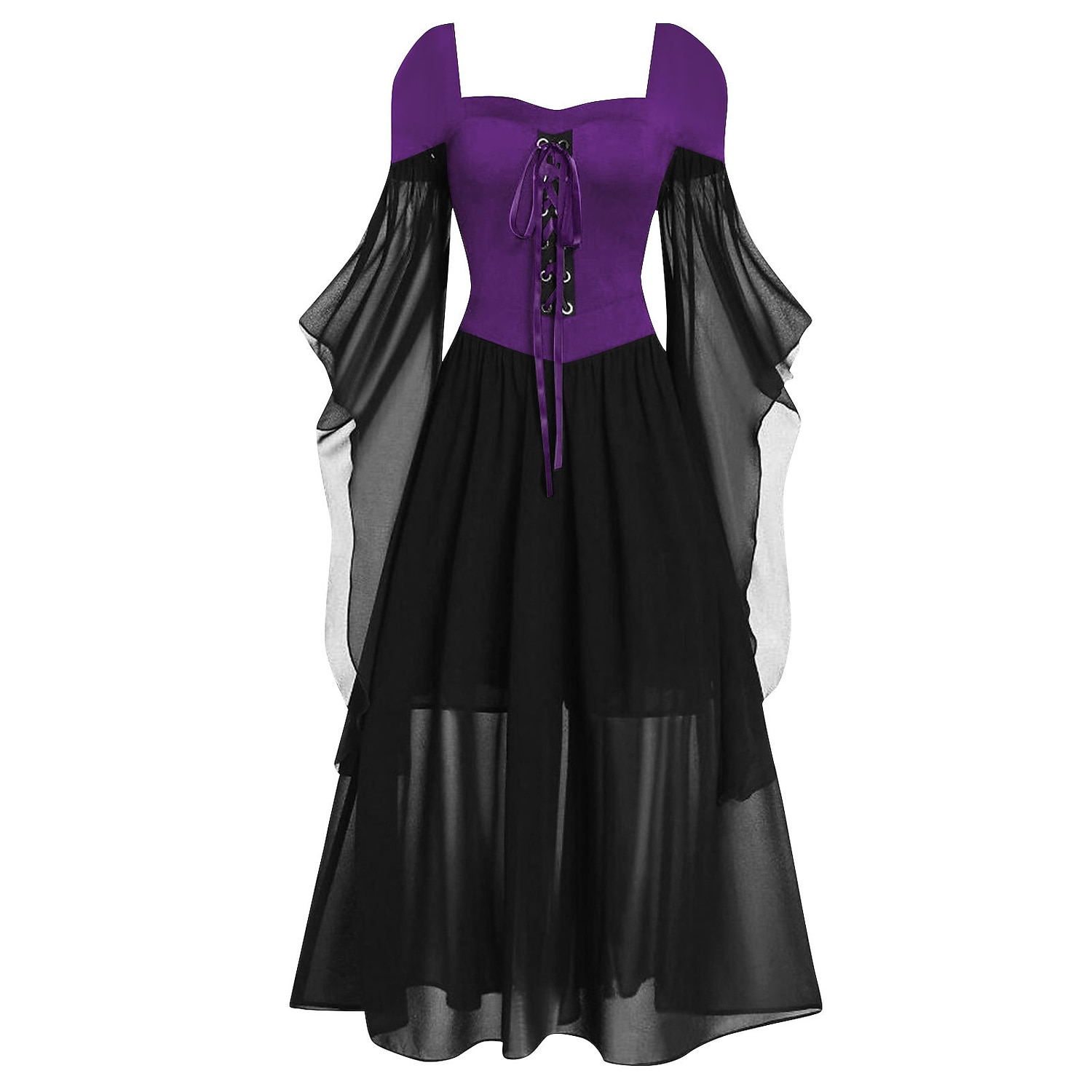 Retro Vintage Punk & Gothic Mittelalterlich Kleid Hexe Damen Fantasie Steampunk Walpurgisnacht Alltagstauglich Erwachsene Kleid Frühling & Sommer 2025 - $30.99 –P4