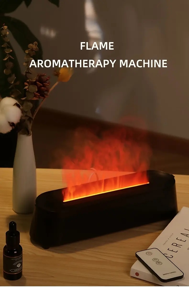 Creative 3D Simulation Flame Air Humidifier Household Colorful Atmosphere Light Intelligent Remote Control Humidifier USB Desktop Silent Large Fog Volume Humidifier Home Decor Room Decor 2025 - $36.99 –P1