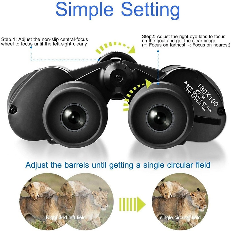 180x100 HD Extra-long Distance Binoculars Low-light Night Vision Zoom Binoculars for Hunting Hiking Birdwatching Gifts 2026 - $62.99 –P2