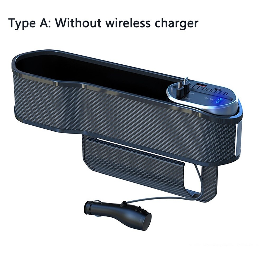 Car Seat Storage Box With Two USB Ports And Two Retractable Fast Charge Cables Interface Car Center Console Side Storage Storage Box 2025 - $49.99 –P4