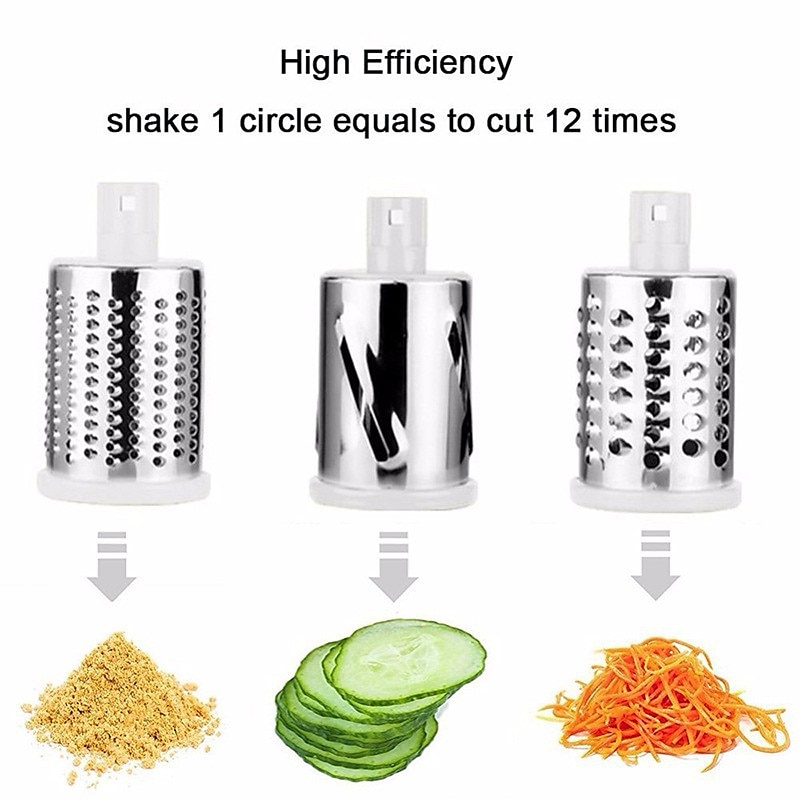 râpe à fromage, trancheuse à légumes mandoline de cuisine avec 3 lames interchangeables, râpe rotative facile à nettoyer pour fruits, broyeur pour pommes de terre, carottes, noix de 2025 ? $18.99 –P4
