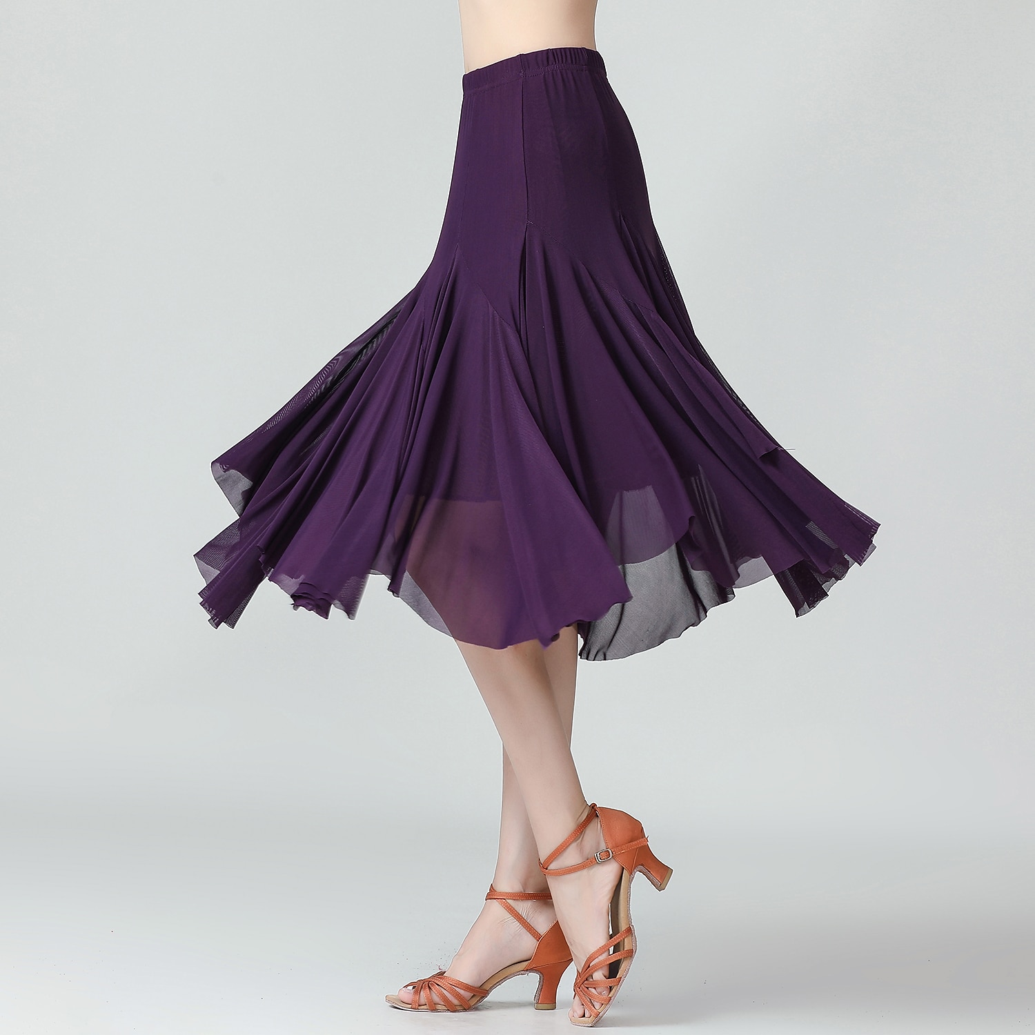 Standardní tance Sukně Sklady Čistá Barva Barevně dělené Dámské Výkon Trénink Vysoký Polyester 2025 - $43.99 –P4