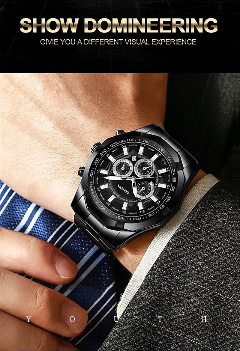 2 in 1 Luxury Mens Watch with Bracelet Set Fashion Casual Military Quartz Sports Steel Wristwatch Men's Clock Gift 2025 - $20.99 –P10