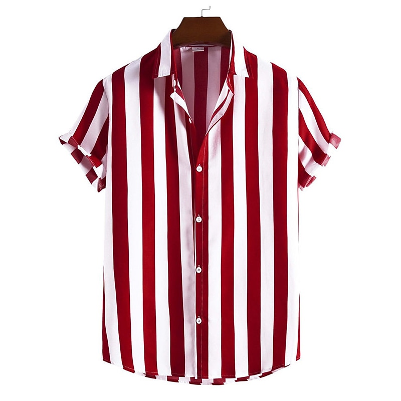 Per uomo Banda Geometrica Camicia Camicia con bottoni Manica corta Informale Da tutti i giorni Per uscire Fine settimana Autunno Collo ripiegabile Stampa Bottone giù Nero Giallo Rosa Rosso Blu del 2026 a $25.99 –P6