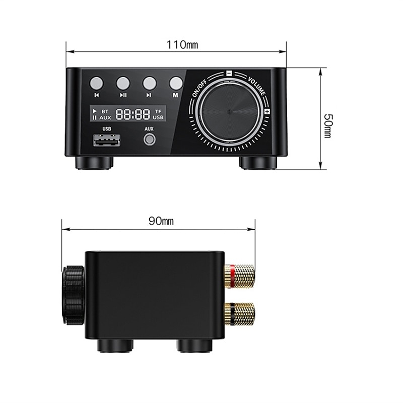 Bluetooth Digital Mini Amplifier 50WX2 Power Amplifier Board Bluetooth-compatible TPA3116 Receiver Stereo 12V Home Car Audio Amp USB U-disK TF Music Card Player 2025 - $41.99 –P2