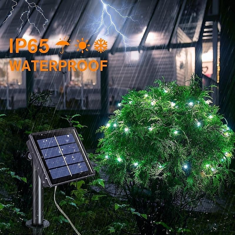 Outdoor Solar String Lights, Solar Powered Fairy Lights With 8 Modes Waterproof Decoration Copper Wire Lights For Patio Yard Trees Christmas Wedding Party 2025 - $15.99 –P4