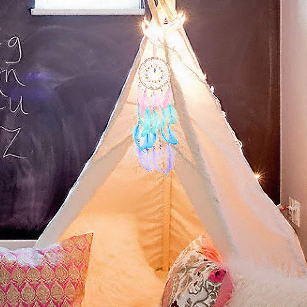 Ловец снов, настенный декор, рождественский декор для девочек, детей, взрослых, спальня, комната, настенный светильник, украшение, богемный декор для дома, балкона, подарок на день рождения 2025 - $17.49 –P9