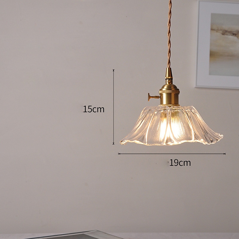 Lámpara colgante de cristal para isla de cocina, lámpara de techo con pantalla de cristal de flor morada, lámpara colgante rústica E27 para comedor, dormitorio, bar 2025 - $185.99 –P7