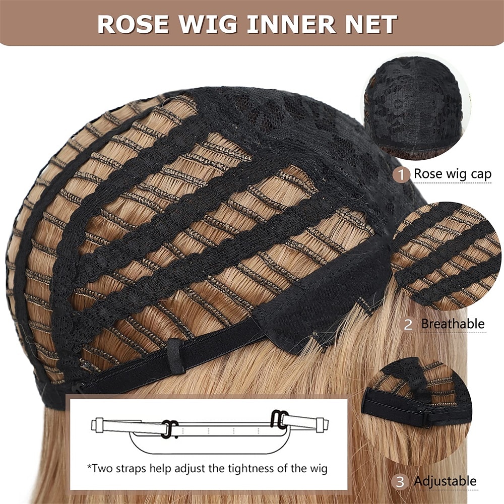 lange blonde pruiken voor blanke vrouwen gelaagde rechte aardbeiblonde pruiken met donkere wortels 25 inch synthetisch haar dagelijkse cosplay halloween pruik 2026 - $18.99 –P5