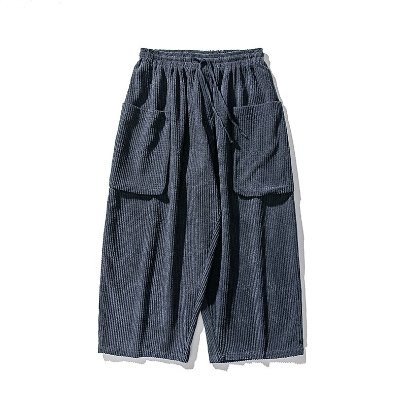 Herren Jogginghose Trainingshose Jogginghose mit weitem Bein Cordhose Tasche Kordelzug Elastische Taille Glatt Komfort Atmungsaktiv Outdoor Täglich Ausgehen Modisch Brautkleider schlicht Schwarz Weiß 2025 - $41.99 –P7
