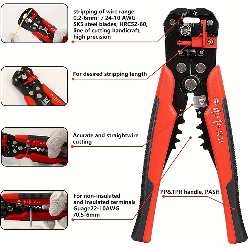 Automatic Wire Stripper Multifunctional Cable Cutter & Pliers For Electrical Wire Stripping Cutting & Crimping 2025 - $25.99 –P5