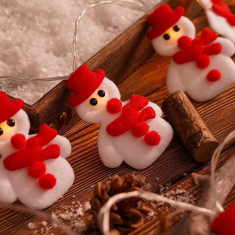 Гирлянды с огнями снеговика огни оленя длиной 1,5 м 10LED работающие от батареек украшения для вечеринки дома сада окна светильники для венка 2026 - $7.99 –P3