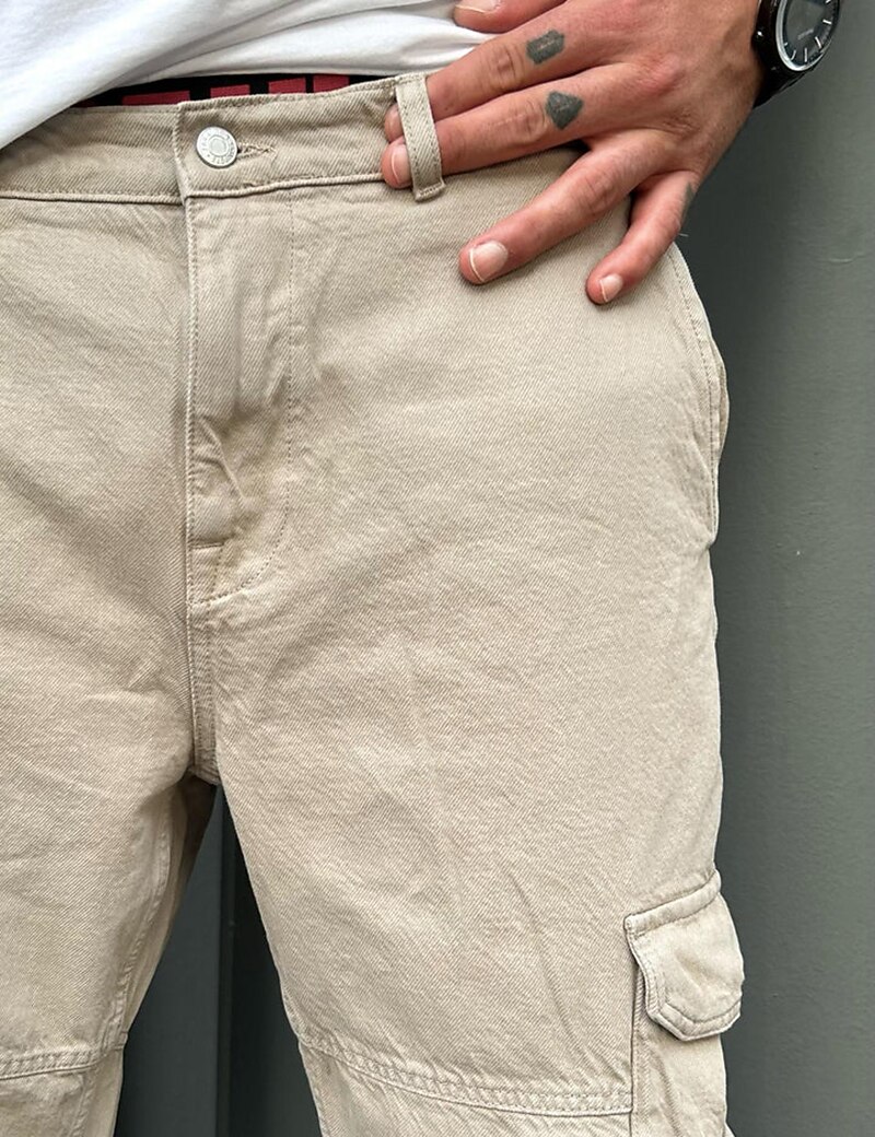 Per uomo Pantaloni cargo Tasche Liscio Comfort Traspirante Esterno Giornaliero Per uscire 100% cotone Di tendenza Informale Beige del 2026 a $26.99 –P4